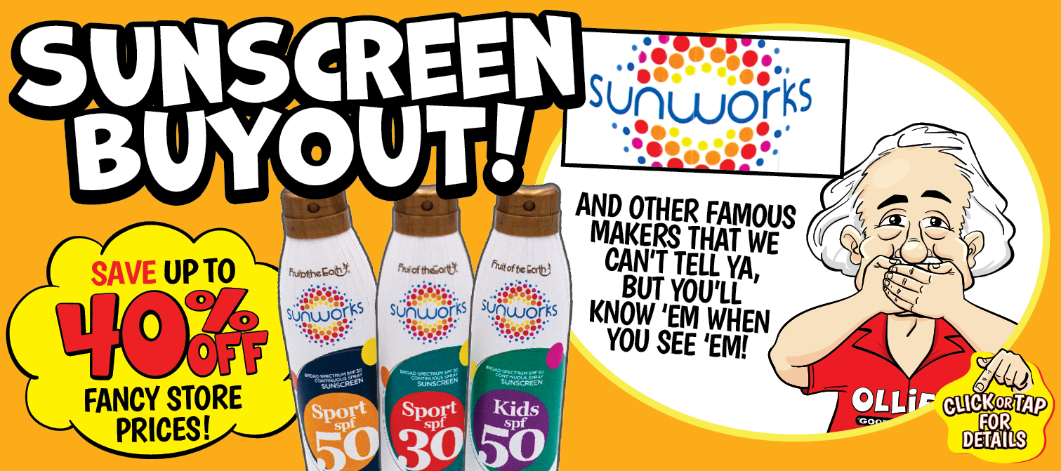 Sunscreen Buyout up to 40% off their prices