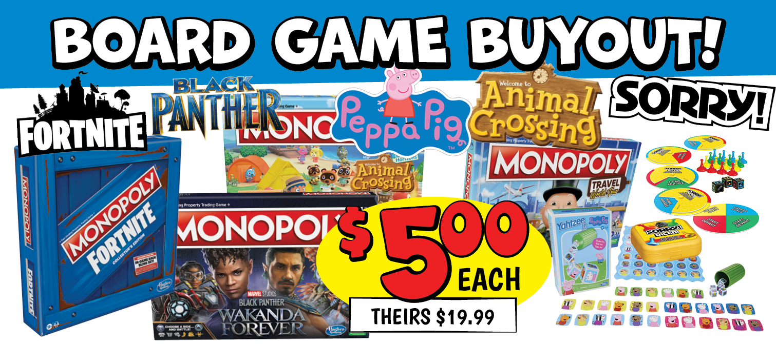 we've got TONS of Board Games for just $5 bucks!