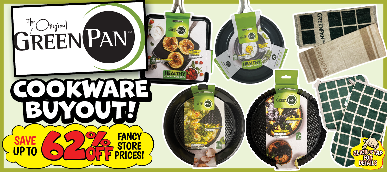 GreenPan Cookware & Accessories Buyout 62% off