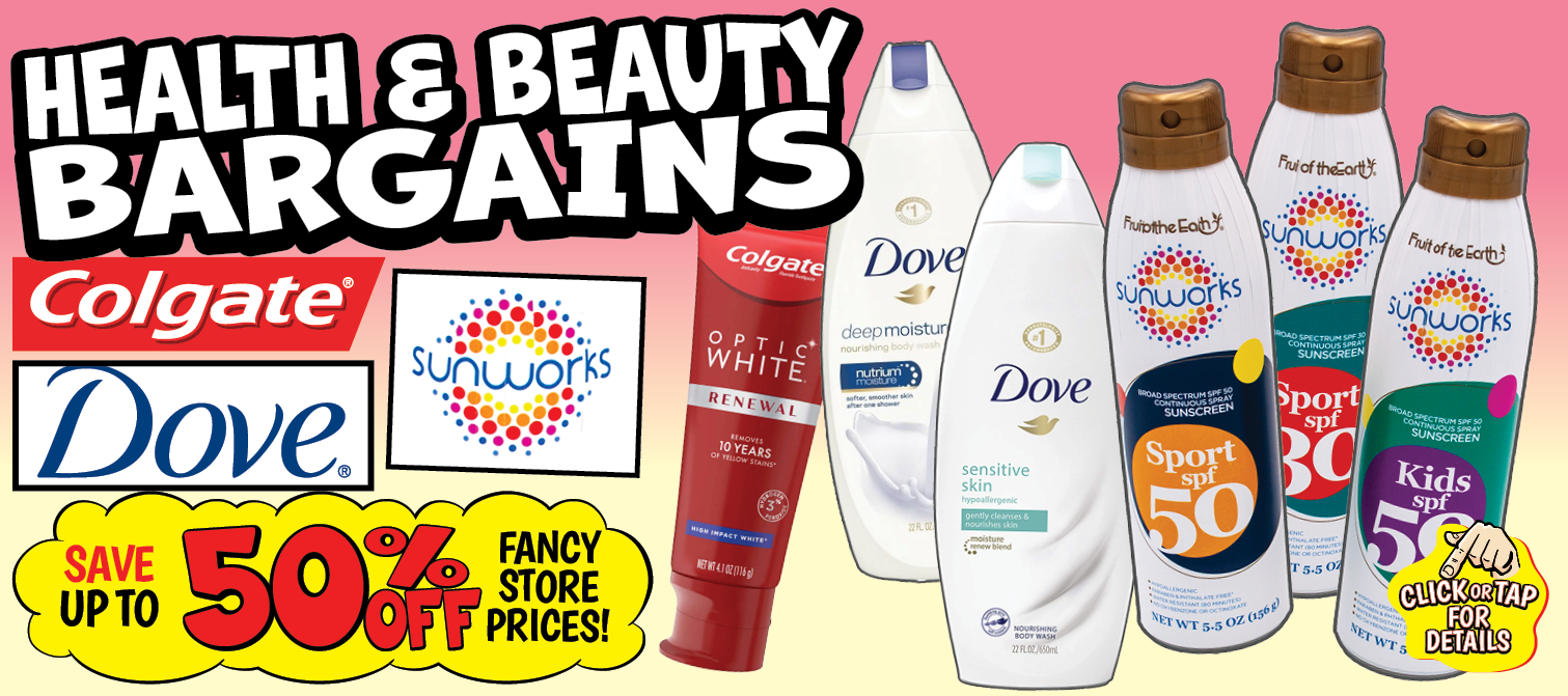 Health and Beauty Bargains up to 50% off