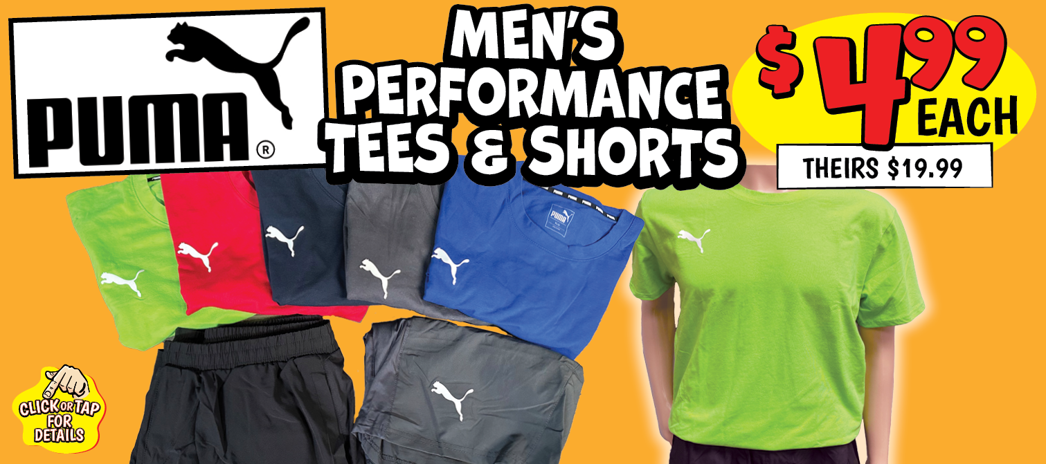 Puma Men's Shorts & Tees $4.99 each
