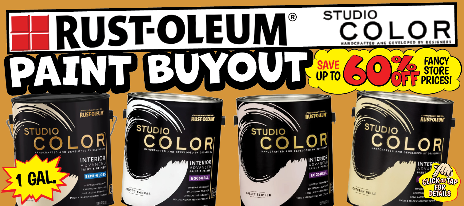 Rust-oleum Gallon Paint Buyout 60% off fancy stores